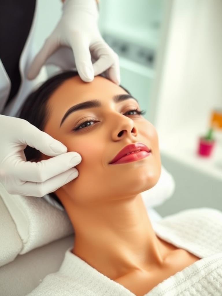 Luxury facial treatment during a Girlfriend's Day salon session