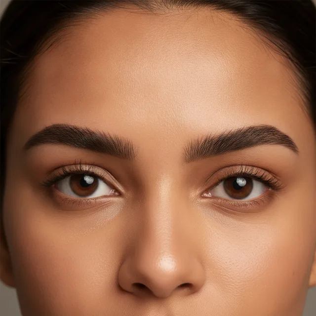High Arch eyebrow shape — AI virtual eyebrow mapping preview at The Jawed Habib salon, Bagalur, Bengaluru