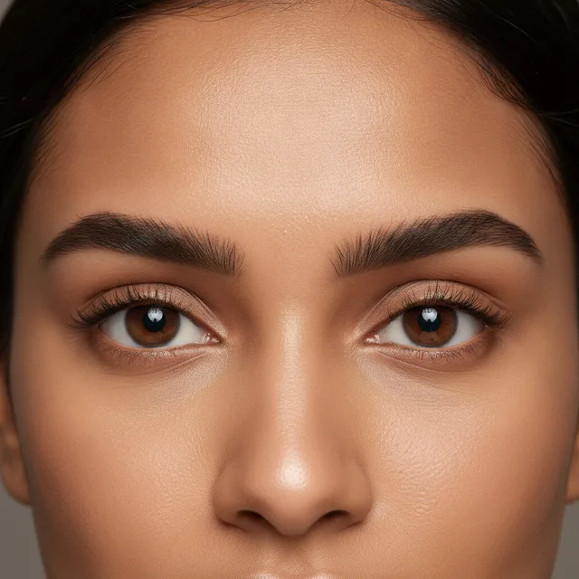 Sleek Tapered eyebrow shape — AI virtual eyebrow mapping preview at The Jawed Habib salon, Bagalur, Bengaluru