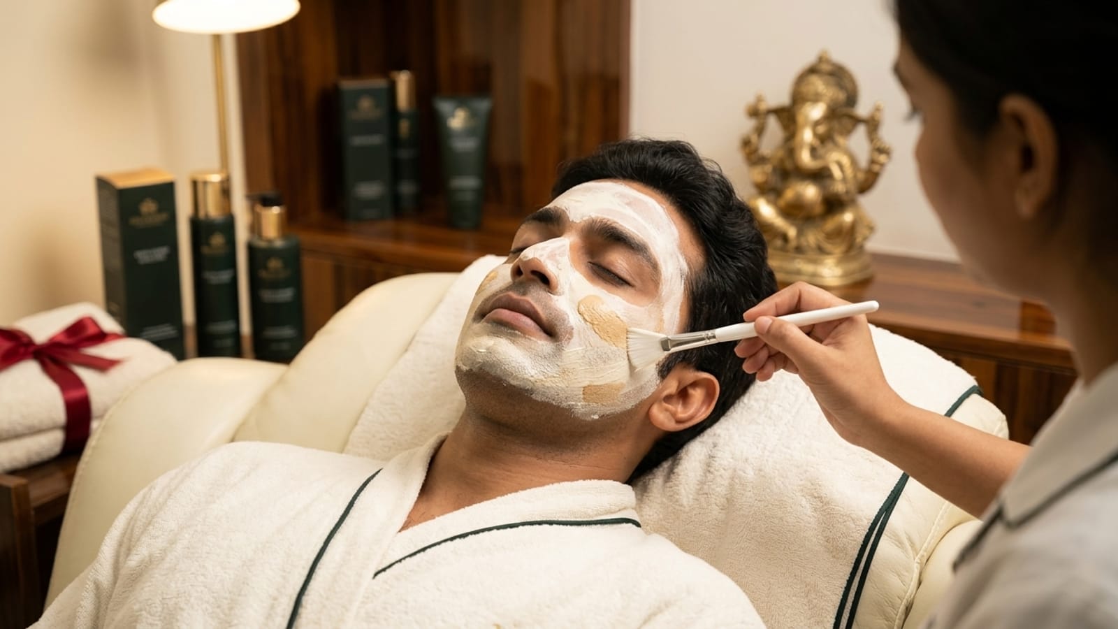 Men's facial and de-tan treatment at The Jawed Habib salon, Bagalur