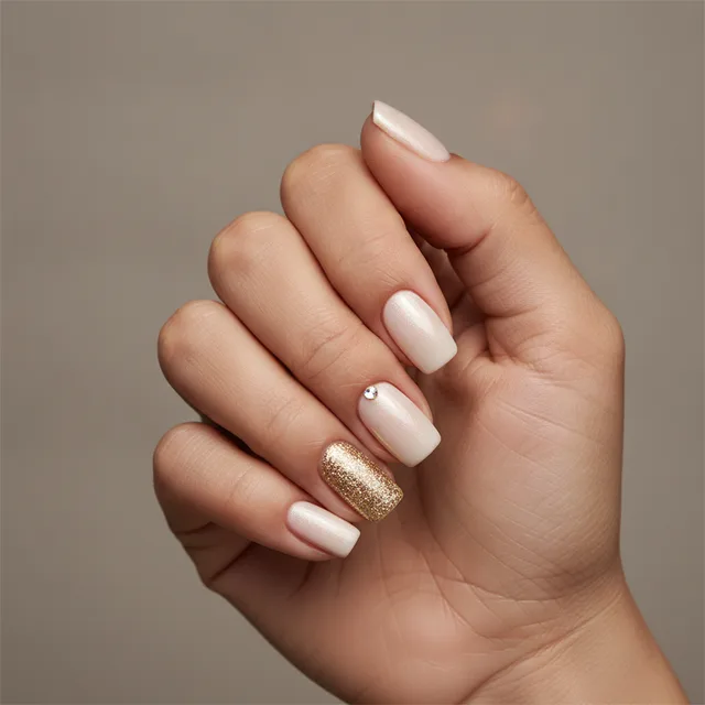 Bridal Glam nail art — AI virtual nail try-on preview at The Jawed Habib salon, Bagalur, Bengaluru