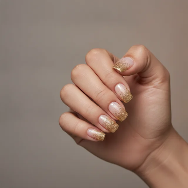 Glitter Ombré nail art — AI virtual nail try-on preview at The Jawed Habib salon, Bagalur, Bengaluru
