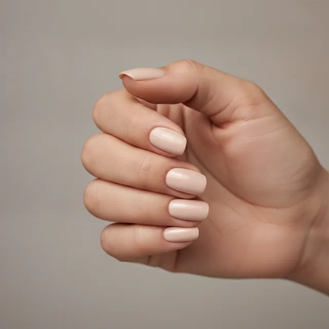 Nude Minimal nail art — AI virtual nail try-on preview at The Jawed Habib salon, Bagalur, Bengaluru