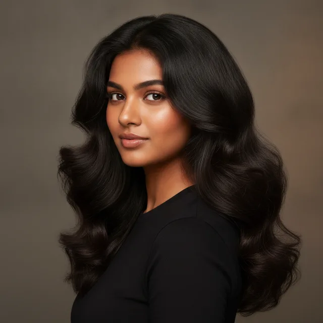 Bouncy Blowout haircut for women — AI virtual hairstyle try-on at The Jawed Habib salon, Bagalur, Bengaluru