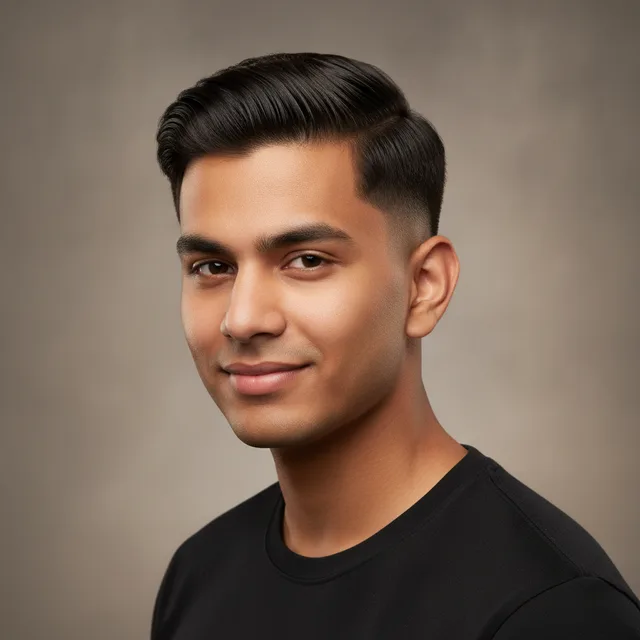 Comb Over Fade haircut for men — AI virtual hairstyle try-on at The Jawed Habib salon, Bagalur, Bengaluru