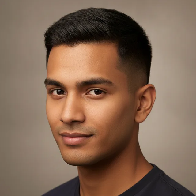 Crew Cut haircut for men — AI virtual hairstyle try-on at The Jawed Habib salon, Bagalur, Bengaluru
