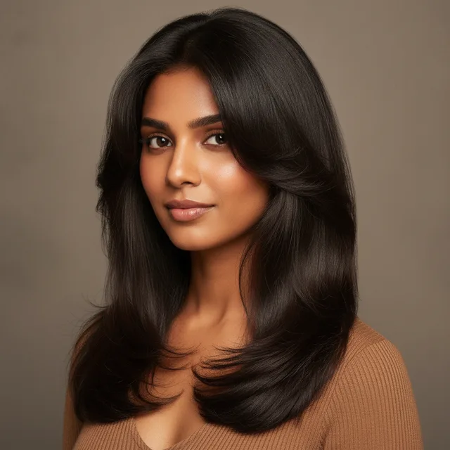 Face-Framing Layers haircut for women — AI virtual hairstyle try-on at The Jawed Habib salon, Bagalur, Bengaluru