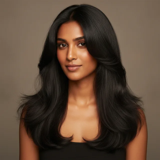 Feathered U-Cut haircut for women — AI virtual hairstyle try-on at The Jawed Habib salon, Bagalur, Bengaluru