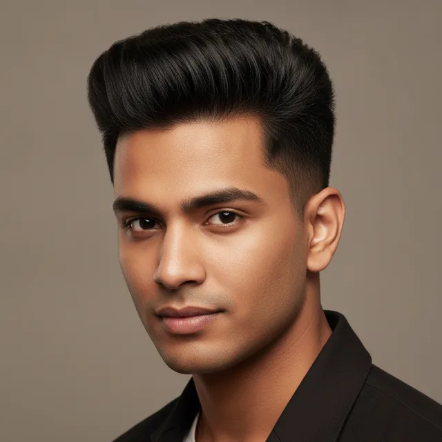 Quiff haircut for men — AI virtual hairstyle try-on at The Jawed Habib salon, Bagalur, Bengaluru