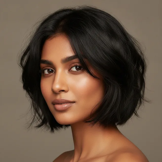 Textured Bob haircut for women — AI virtual hairstyle try-on at The Jawed Habib salon, Bagalur, Bengaluru
