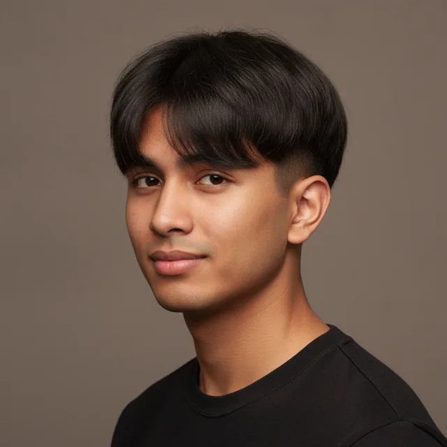 Korean Two-Block haircut for men — AI virtual hairstyle try-on at The Jawed Habib salon, Bagalur, Bengaluru
