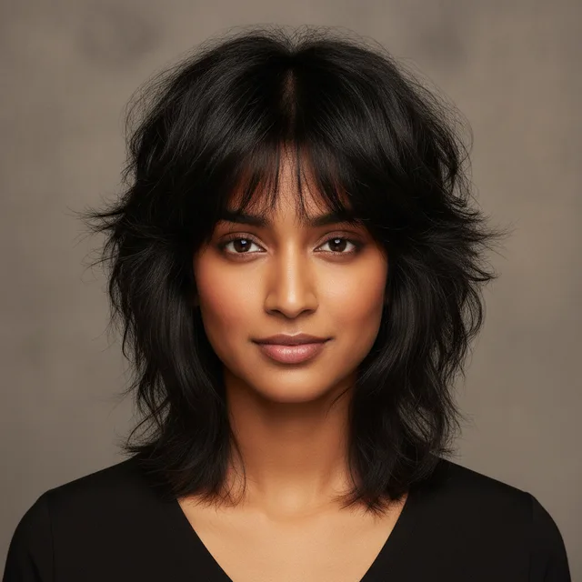 Wolf Cut haircut for women — AI virtual hairstyle try-on at The Jawed Habib salon, Bagalur, Bengaluru